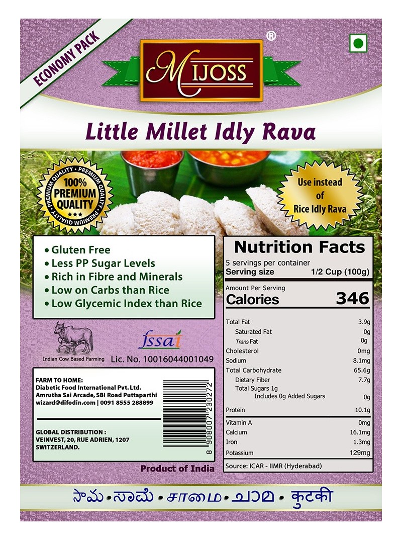 Mijoss - Little Millet Idly Rava