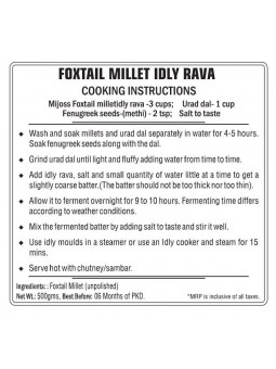 Mijoss - Foxtail Millet Idly Rava